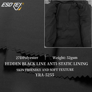 Vải tafta mềm nhẹ dệt trơn, sợi đen ẩn bằng graphene polyester <span class=keywords><strong>20D</strong></span>, chống tĩnh điện, dùng làm lớp lót cho quần áo nữ - Product Image 2