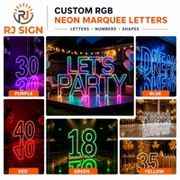 Lettres et chiffres géants lumineux RGB néon de 3, 4 et 5 pieds, contrôle sans fil par application, pour la décoration de fêtes de demande en mariage, d'anniversaire de mariage et autres événements.