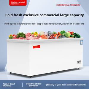 Zhu Feng Supermercado Congelador horizontal de gran capacidad Gabinete de almacenamiento en frío horizontal para exhibición de carne congelada Refrigerado - Product Image 5