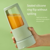 Harga Pabrik China 380ml PP+ABS Enam Bilah OEM Warna USB Baterai 1300mAh Mini Juicer untuk Peralatan Rumah Tangga dengan Sampel Gratis
