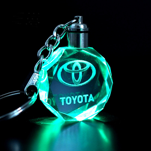 Bán buôn Led pha lê thủy tinh <span class=keywords><strong>Keychain</strong></span> tùy chỉnh 3D logo Octagon pha lê 7 màu sắc đèn LED <span class=keywords><strong>Keychain</strong></span> với hộp quà tặng - Product Image 2