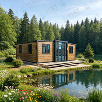Maison conteneur extensible en acier robuste et étanche FLKT, 40 pieds, design moderne, garantie 2 ans, usine source, préfabriquée, modulaire