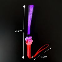 Bâton lumineux en fibre optique LED clignotant Père Noël en plastique pour fêtes de Noël