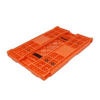 Présentoir de supermarché utilisant des caisses / boîtes / paniers en plastique ventilés pliables pour légumes et fruits frais pour le stockage et la distribution