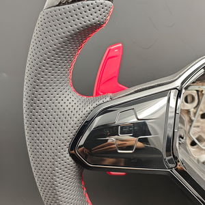 พวงมาลัยแอกครึ่งรอบคาร์บอนไฟเบอร์สำหรับ VW <span class=keywords><strong>Volkswagen</strong></span> Golf 8 R 5 6 7 MK8 MK6 MK7 7R 8R GTI POLO Passat B8 - Product Image 4