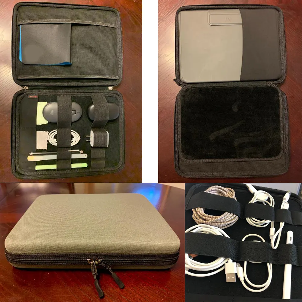 Hard EVA casing Ipad membawa tas penyimpanan untuk iPad adaptor pensil hub kabel Laptop Keyboard ajaib