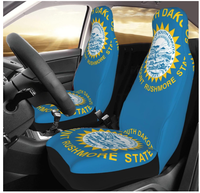 Sarung Jok Mobil Bendera Amerika dan South Dakota, Pelindung Jok Depan Universal, Sarung Jok Bucket Full Wrap untuk Otomotif SUV