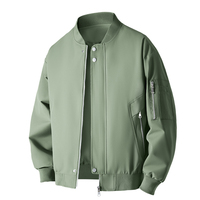 Blouson Bomber Homme Personnalisé Brodé Col Montant Grande Taille Coupe-Vent Respirant Fermeture Éclair Décontracté
