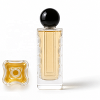Botol Parfum Kosong Bentuk Bunga Mewah Grosir, Kotak Persegi, Logo Custom, 80ml, Botol Kaca Semprot Parfum dengan Tutup