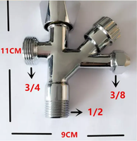 Robinet d'angle standard allemand pour hôtel, 1/2 pouce, en laiton chromé, mélangeur eau froide et chaude, écologique, pour jardin