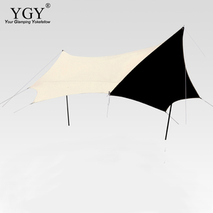 Abri solaire isolant en tissu Oxford blanc/kaki 510*510CM, <span class=keywords><strong>ultra</strong></span>-<span class=keywords><strong>léger</strong></span>, protection UPF 80+, pour camping, 8-10 personnes, >3000mm - Vente chaude - Product Image 1