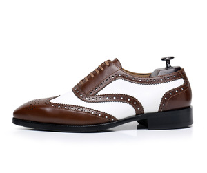 Chaussures habillées en cuir véritable de couleur champagne britannique pour hommes - Product Image 5