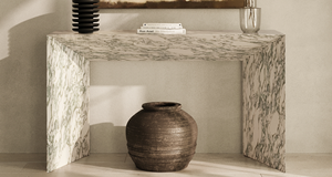 SH STONE Custom Natural Stone Decorative Long Hallway Arabescato <strong>White</strong> Marble Console <strong>Table</strong> for Living Room Hotel <strong>Hall</strong> - Product Image 5