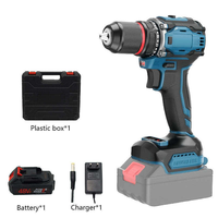 Perceuse sans fil 21V à couple élevé, visseuse électrique au lithium-ion, perceuse électrique à vitesse variable 2 vitesses