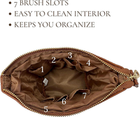 Sac de rangement pour pinceaux de maquillage de voyage personnalisé, support convertible pour pinceaux, étanche, portable, pochette pour pinceaux de maquillage, sacs cosmétiques