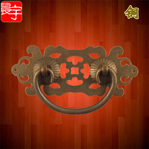 มือจับลิ้นชักทองเหลืองลายฉลุลายดอกไม้ สไตล์ยุโรป ทนทาน - Product Image 1