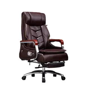 Logo baskı Shunde mobilya bel desteği yeni tasarım dayanıklı patron ayak dayayacaklı sandalye güçlü sallanan ofis koltuğu