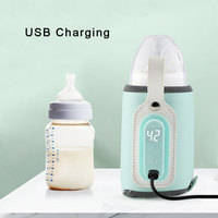 Penghangat botol bayi pengisian daya USB portabel, pemanas tanpa kabel pintar panas untuk ASI bayi grosir OEM