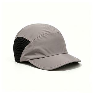 Gorra Deportiva de Malla de 5 Paneles, Transpirable, Ajustable, Unisex, para Exteriores, Gris con Panel Lateral Negro, Ligera, para Primavera y Verano - Product Image 4