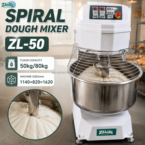 Mélangeur à spirale double vitesse ZL-50, pétrin automatique pour farine, équipement commercial pour boulangerie, pain, pizza, croissants, pâtisserie - Product Image 3