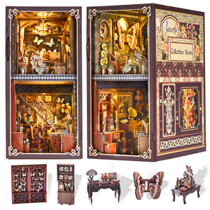 Kit DIY para Rincón de Lectura y Casa de Muñecas de Madera - Kit de Arquitectura de Casa <span class=keywords><strong>en</strong></span> Miniatura con Muebles para Muñecas para Exhibición Creativa - Product Image 6