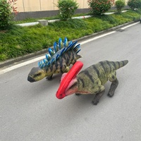 Costume de dinosaure animatronique réaliste pour chien mécanique, amovible pour performance robotique en parc d'attractions extérieur