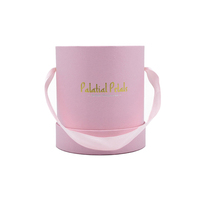 Boîte Cadeau Ronde en Carton Rigide avec Couvercle, Emballage de Luxe Rose Personnalisé avec Logo, Tube Cylindrique pour Fleurs