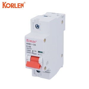 Interruptor Automático KORLEN KNB1-125 MCB 10kA Tipo C 1P 80A 100A 125A CA para Sistemas Fotovoltaicos, Riel DIN, Material PA66, Certificación CE CB, 240/415V - Product Image 1