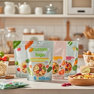Custom Plastic Ziplock Dry Fruits <b>Packaging</b> <b>Bags</b> Heat Seal Pouches Resealable Stand up Zipper <b>Bag</b> With Window - Product Image 1