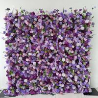 Prix de gros usine Mur de fleurs artificielles en soie de haute qualité, support de 8 pieds, taille personnalisable, pour décoration de toile de fond de mariage