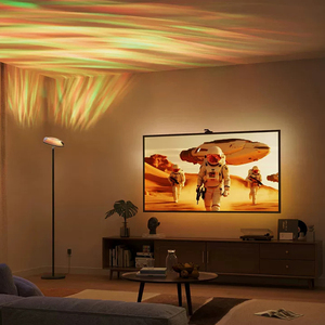 Modern Wave Pattern RGBIC <b>LED</b> Floor Lamp Projector <b>Corner</b> Floor Lamp Warm White Cool White Ambient <b>Lighting</b> for Living Room Bedr - Product Image 4