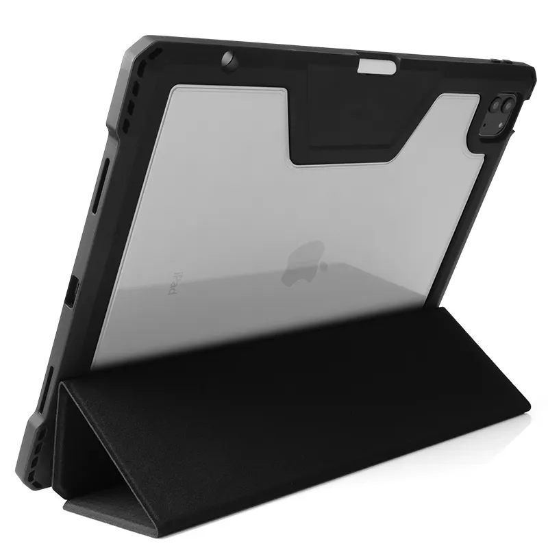 Smart Pu+ Tpu + Pc Tablet Cover Case For Ipad Pro 12.9 2018/2020/2021/2022 With Pen Slot Tablet Front cover detachable