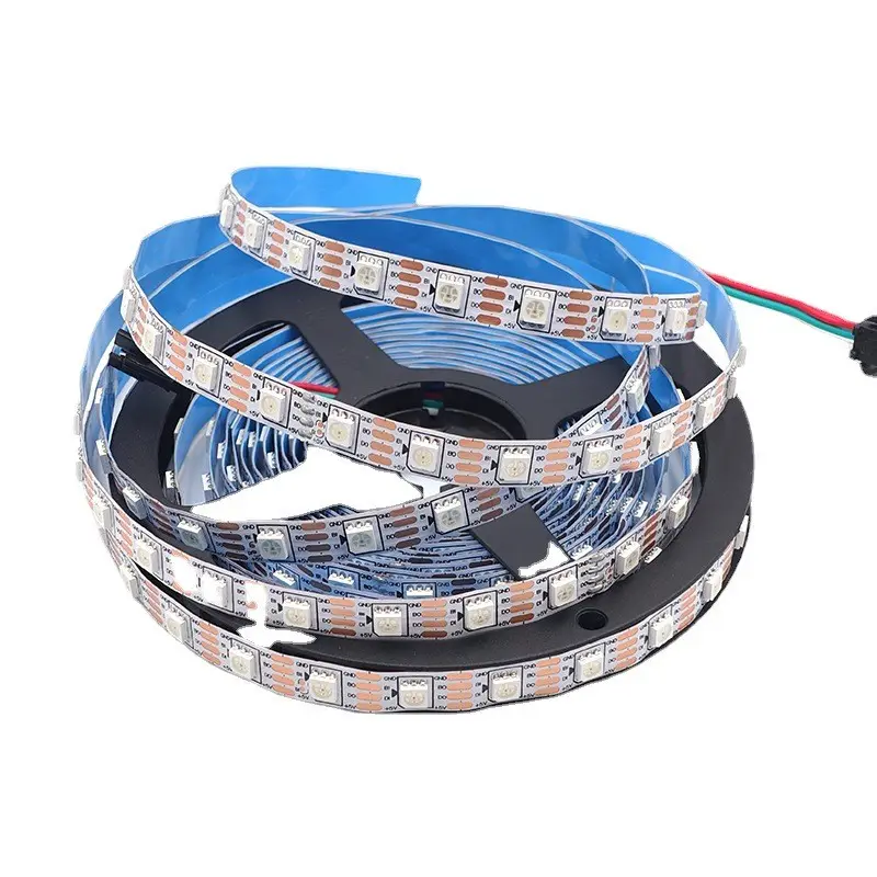 12 V WS2812B Adressbarer Led-Streifen 30 LEDs/60 LEDs/96 LED/m schwarz/weiß PCB IP30/65/67 intelligenter RGBIC-Lead ws2812b