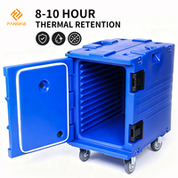 Chariot de transport alimentaire isotherme rotomoulé de 90 L de qualité supérieure avec roues pour la restauration commerciale et les restaurants