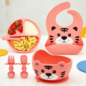 Juego de Vajilla para Niños Libre de BPA, No Tóxico, Fácil de Limpiar, Juego de Alimentación de Silicona para Bebés, Apto para Horno, para Bebés de 1 a 6 Meses - Product Image 2
