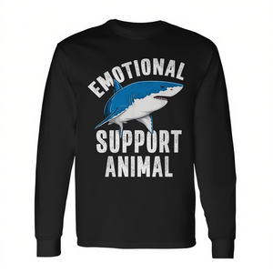 Camiseta de Manga Larga con Diseño de Tiburón, Animal de Apoyo Emocional, Tema Oceánico, Ropa Unisex para Adultos - Product Image 2