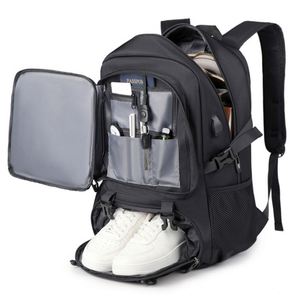 Custom <b>Black</b> Laptop <b>Backpack</b> Waterproof Casual Sport Travel Bag With Shoe Compartment Large Capacity Men's <b>Backpack</b> - Product Image 2