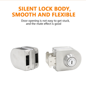 Serrure de porte vitrée centrale <span class=keywords><strong>double</strong></span> face <span class=keywords><strong>verre</strong></span>-contre-mur avec 3 clés - Product Image 3