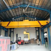 Pont roulant européen à double poutre 5T 10T 16T à faible hauteur de plafond, entraînement 3-en-1 VFD, faible charge sur les roues pour atelier d'assemblage de machines