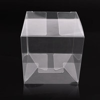 Boîtes à bonbons en plastique transparent personnalisées, boîtes en acétate transparentes en forme de cube, boîtes en plastique PET PVC pliables pour cadeaux avec cintre