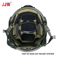 JJW FAST SF Casque de protection de la tête tactique à coupe haute Casque Uhmwpe/Aramide/Kevla