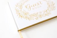 Livre d'or funéraire à spirale, couverture rigide en cuir et tissu, avec logo gaufré, pour célébrations et commémorations, avec poches pour photos