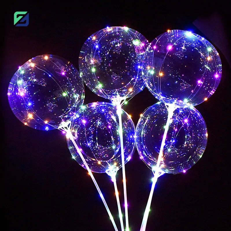 Balon Bobo Led 20 inci, gambar kartun lucu berkedip dengan lampu untuk hadiah dan anak-anak