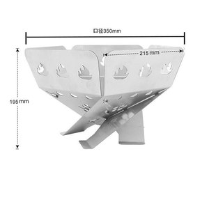 Folding Stainless Steel Campfire Stove <b>Portable</b> Foldable Lightweight Windproof For Camping Outdoor Activities Firewood Burning - Product Image 3