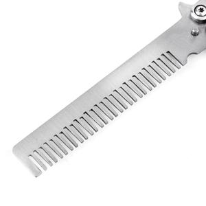 Professional Salon Thép Không Gỉ Gấp Thực Hành Đào Tạo Bướm Phong Cách Dao Tóc <span class=keywords><strong>Comb</strong></span> Công Cụ Tạo Kiểu Đen/Bạc Mát - Product Image 4