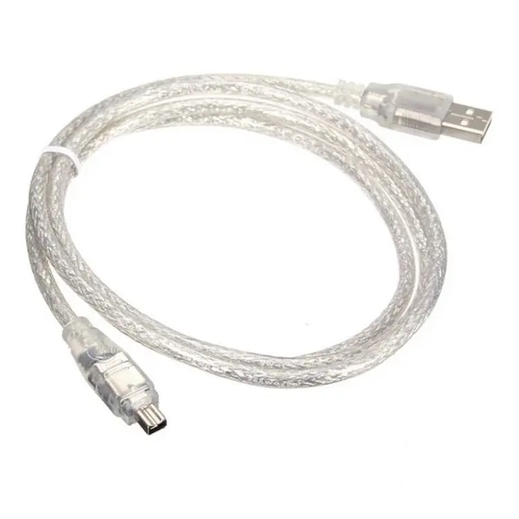 סין מפעל משלוח מהיר 100cm USB זכר IEEE 1394 Firewire 4 פין זכר iLink מתאם כבל כבל עבור DCR-TRV75E DV