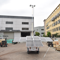 Tour d'éclairage solaire mobile personnalisée sur remorque, système MPPT 48V DC 360 °   Éclairage LED blanc 1200W pour la construction et les sites isolés