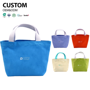 Bolsas de Lona Resistentes de 19*29*10cm con Impresión de Seda Personalizada OEM, Venta Caliente de Fábrica, Bolsas Reutilizables Promocionales de Alta Calidad - Product Image 1