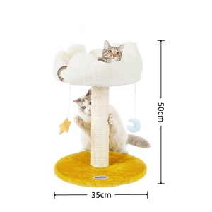 Lüks Modern çiçek tasarım çok seviyeli ahşap kedi ağacı yerden tasarruf Sisal tırmalama mesajları tüm kediler büyük karton - Product Image 2