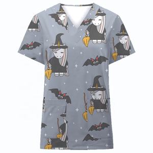 2023 핫 세일 간호사 병원 유니폼 여성 할로윈 의상 섹시한 V 넥 티셔츠 스크럽 유니폼 탑스 - Product Image 3